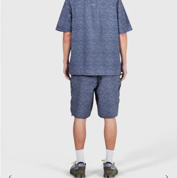 Pleasures Mens Shorts Blue Oval Tactical Cargo Shorts Check Pattern Size Medium - Picture 15 of 15